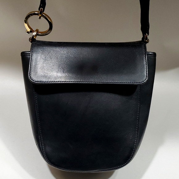 Salvatore Ferragamo Handbags - Vintage Salvatore Ferragamo Black Leather Crossbody Bag